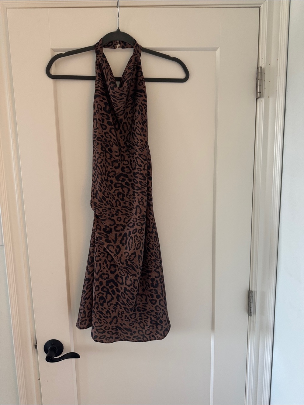 Babaton halter Leopard Print Dress in Brown